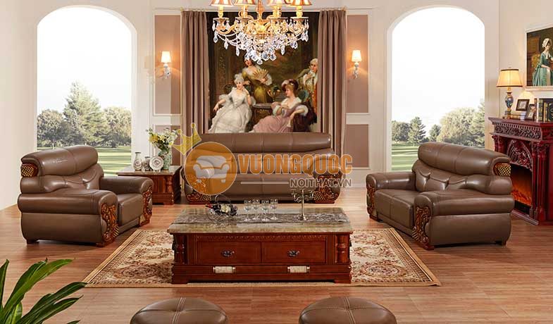 Bộ sofa phòng khách màu nâu socola OLDL1150-4